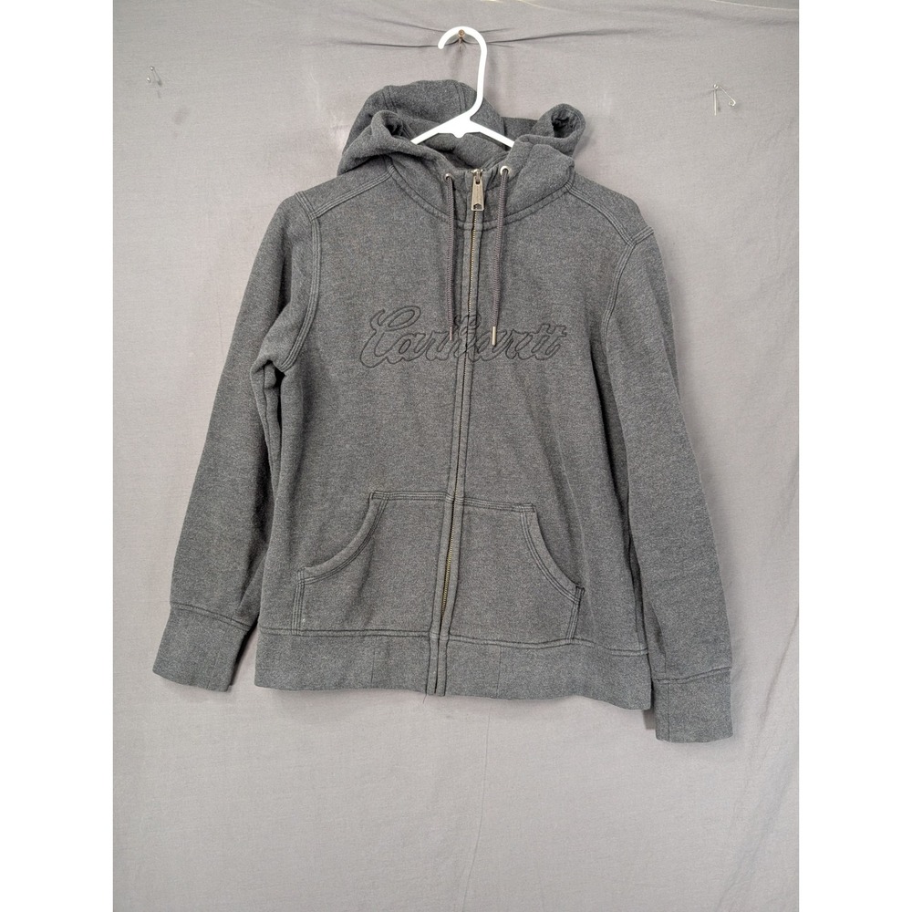 Carhartt Boys Gray Embroidered Logo‎ Full Zip Hoodie Sweatshirt   Size M